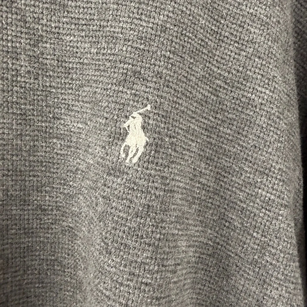 Polo Ralph Lauren Mens Thermal Shirt‎ Large Charcoal Grey Waffle Knit Sleepwear